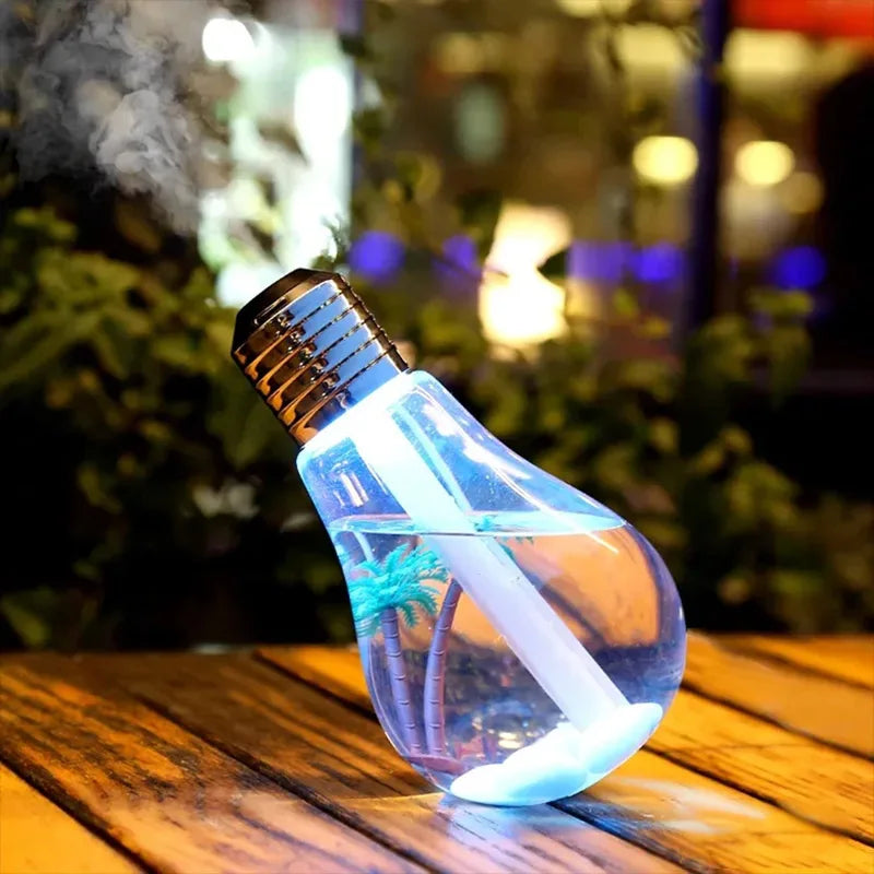 Mute Small USB Bulb Humidifier Desktop Colorful Night Light Air Humidifier Car Mini Usb Aromatherapy Machine Atomizer Diffuser