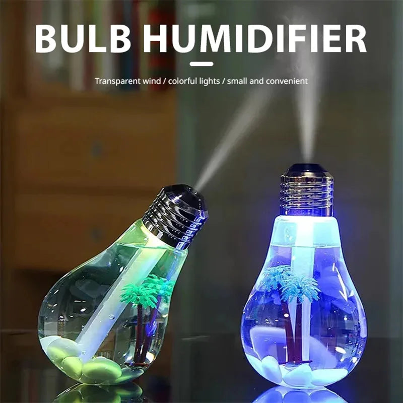Mute Small USB Bulb Humidifier Desktop Colorful Night Light Air Humidifier Car Mini Usb Aromatherapy Machine Atomizer Diffuser