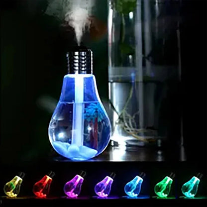 Mute Small USB Bulb Humidifier Desktop Colorful Night Light Air Humidifier Car Mini Usb Aromatherapy Machine Atomizer Diffuser